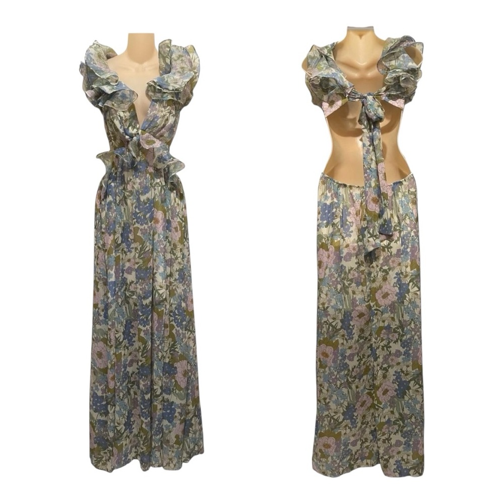 Luxxel floral ruffle maxi dress - Picture 2 of 8